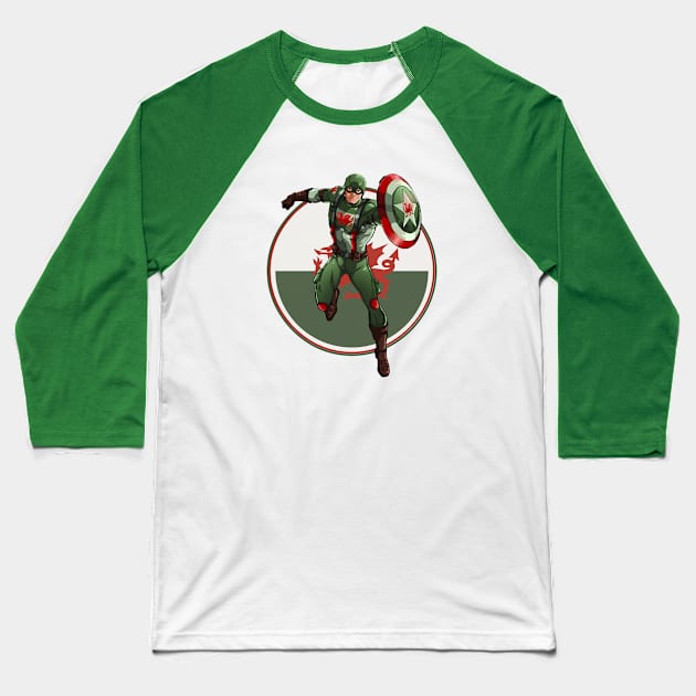 Captain Cymru, Welsh Avenger Baseball T-Shirt by Teessential